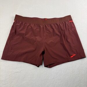 Brooks Sherpa 5" Running Athletic Shorts Mens XXL Brown Lined‎